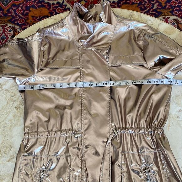 Joseph Ribkoff Foiled Gold Metallic Trench Coat - Picture 14 of 16